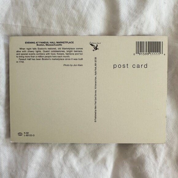 Evening at Faneuil Hall Marketplace Boston Massachusetts Postcard - Picture 6 of 6